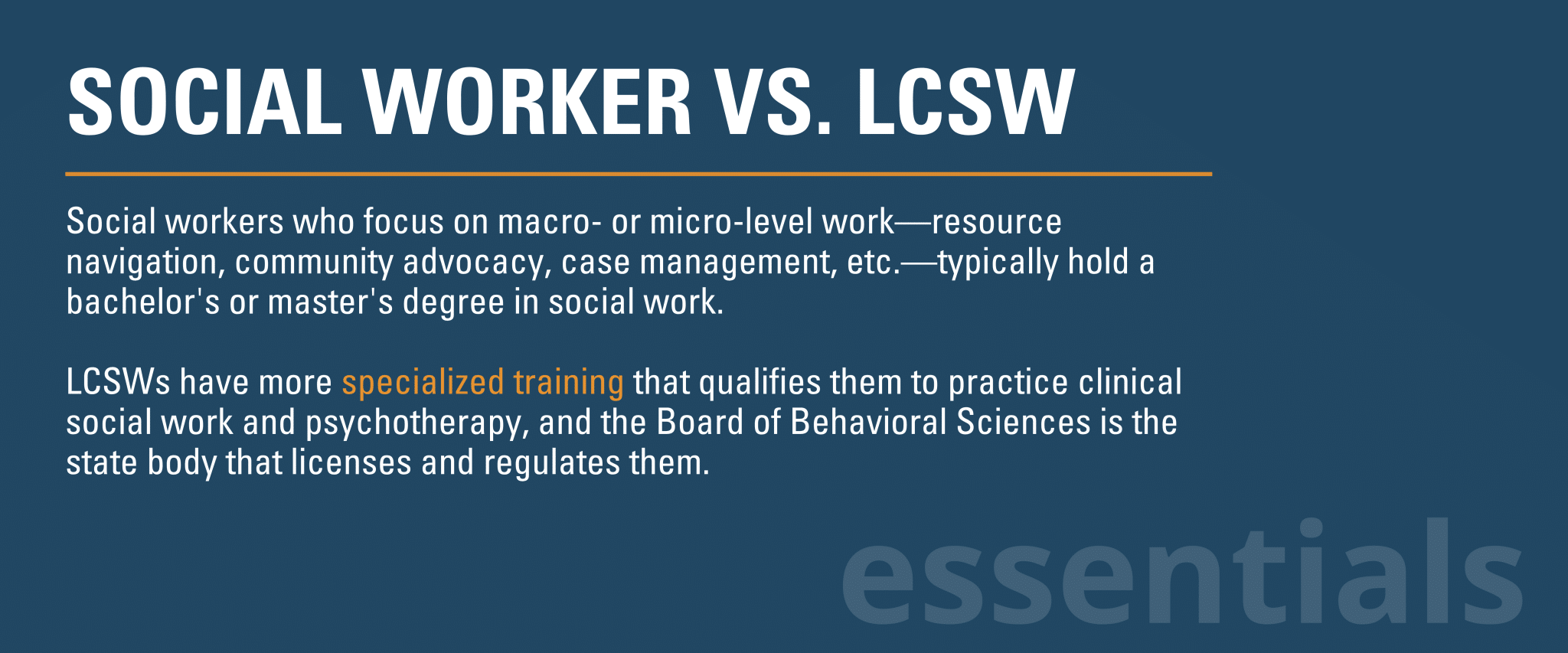 social worker vs LCSW